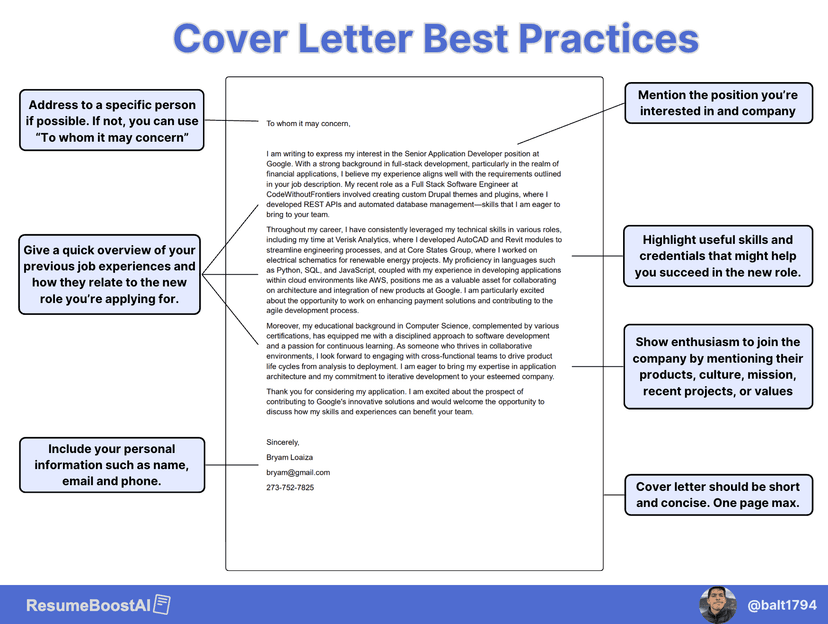 Cover Letter Tips - ResumeBoostAI