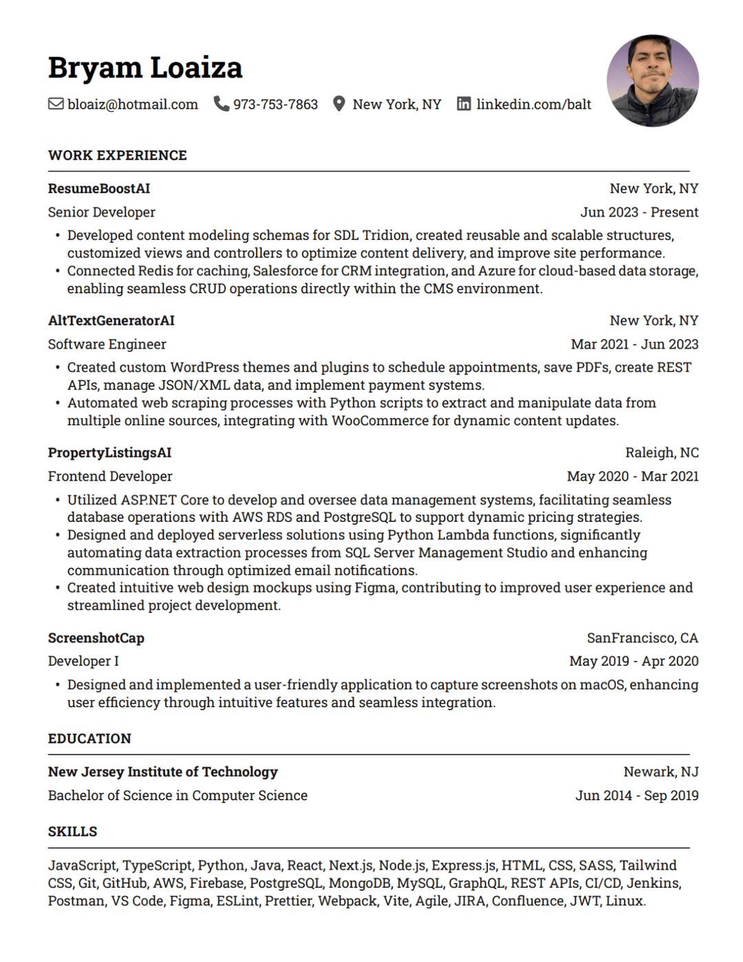 Resume Template 1