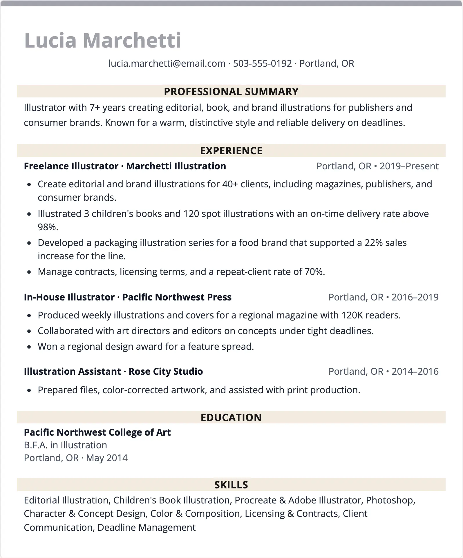 Illustrator Resume Template - ResumeBoostAI
